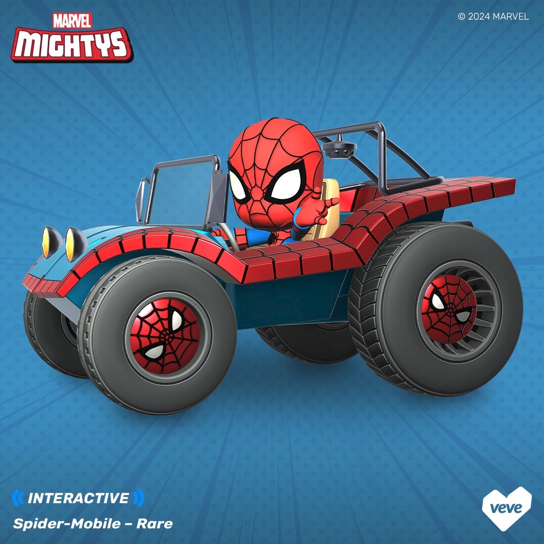 Race into action with the Spider-Mobile 3D digital collectible, featuring Spider-Man in his iconic ride! This dynamic digital collectible includes interactive tap on/tap off functionality, allowing you to shoot synthetic webbing from the front of the vehicle🕸️ Marvel Entertainment Spider-Mobile drops Fri 18 Oct at 12PM PT.