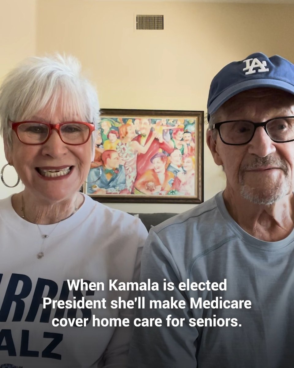 My Mom and Dad wanted to make sure you heard about Kamala’s new proposal. She’ll expand Medicare to cover home care for our nation’s seniors and those with disabilities—so that they can live with dignity and afford care.