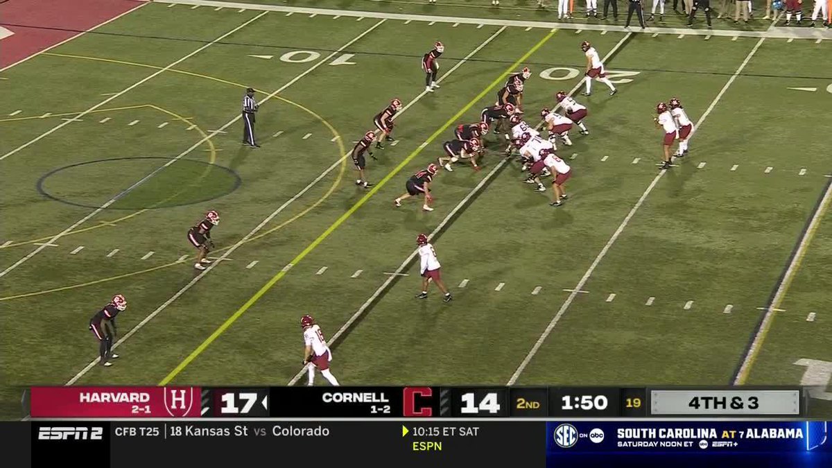 🔥 Another One! Jaden Craig connects with Seamus Gilmartin for the 20-yard TD on 4th down! 1:45 2Q | Harvard 24 Cornell 14 📺 📊 #GoCrimson #OneCrimson