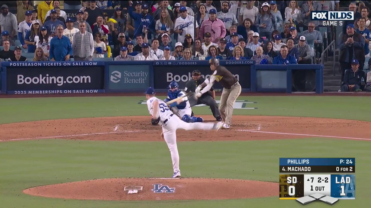 Evan Phillips strikes out Manny Machado and it's LOUD