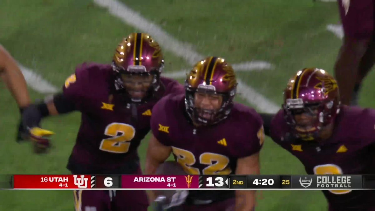 ASU picks off Cam Rising in the red zone 😳 📺: ESPN