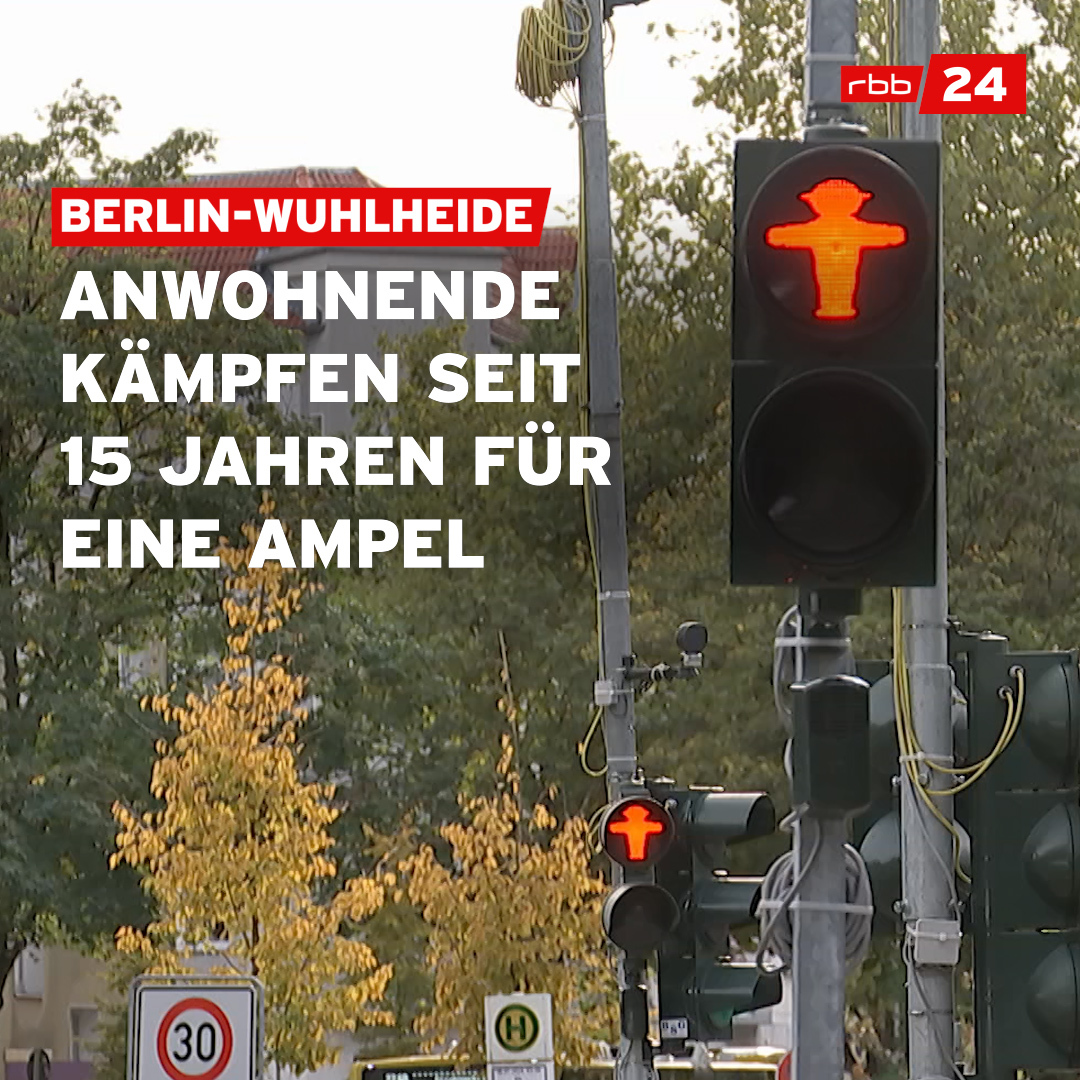 Diese Anwohner in #Berlin-Wuhlheide wünschen sich seit über 15 Jahren eine Ampel. Der Grund? Zu viele und schnelle Pkws an einer viele befahrene Straße, mit wenigen Fußgängerampeln. Bisher ist aber noch nichts passiert. #rbb24 #straße #ampel #stvo #wuhlheide