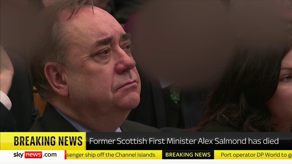 BREAKING: Former Scottish First Minister Alex Salmond has died Sky's Connor Gillies has more. Read more: 📺 Sky 501, Virgin 602, Freeview 233 and YouTube