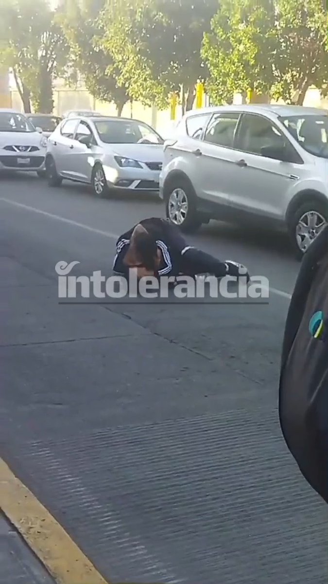 Dos jóvenes fueron captados en plena pelea sobre el bulevar Las Torres, a la altura de la 16 de Septiembre, en Puebla, sin importarles el riesgo que corrían debido al intenso tráfico de la zona