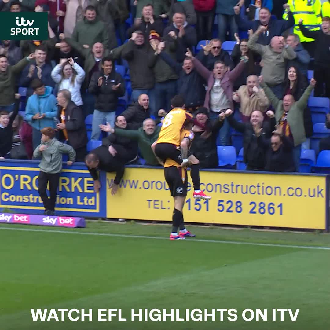 The sound of fans in unison willing a player to "go on" 🔊🔁 Andy Cook bags a brace for Bradford City AFC