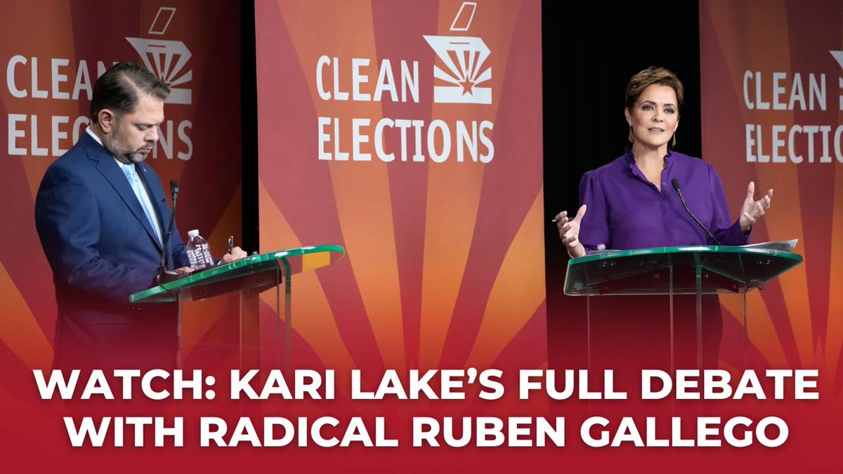 WATCH: Kari Lake’s FULL Debate With Radical Ruben Gallego If you have ANY friends or family members that are undecided or considering voting for Ruben, please send them this and ask them to watch it before they cast their ballot. PLEASE SHARE! ⤵️