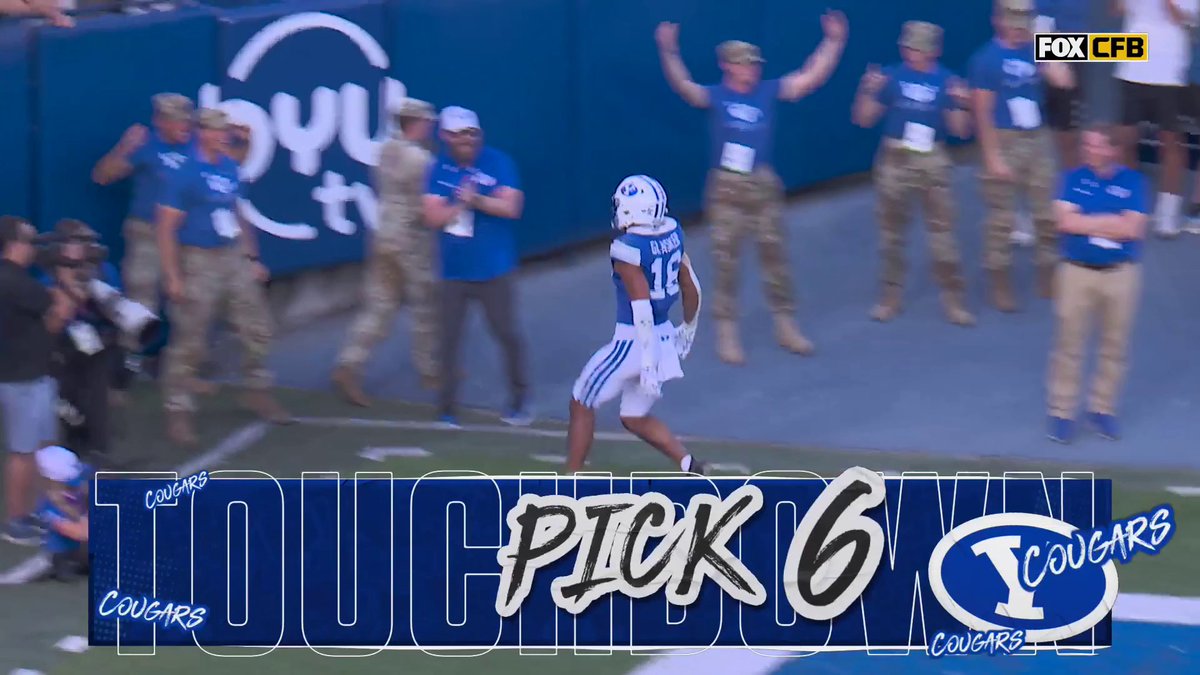 PICK SIX TO SEAL THE W BYU FOOTBALL with the exclamation point to close this one out 🔥
