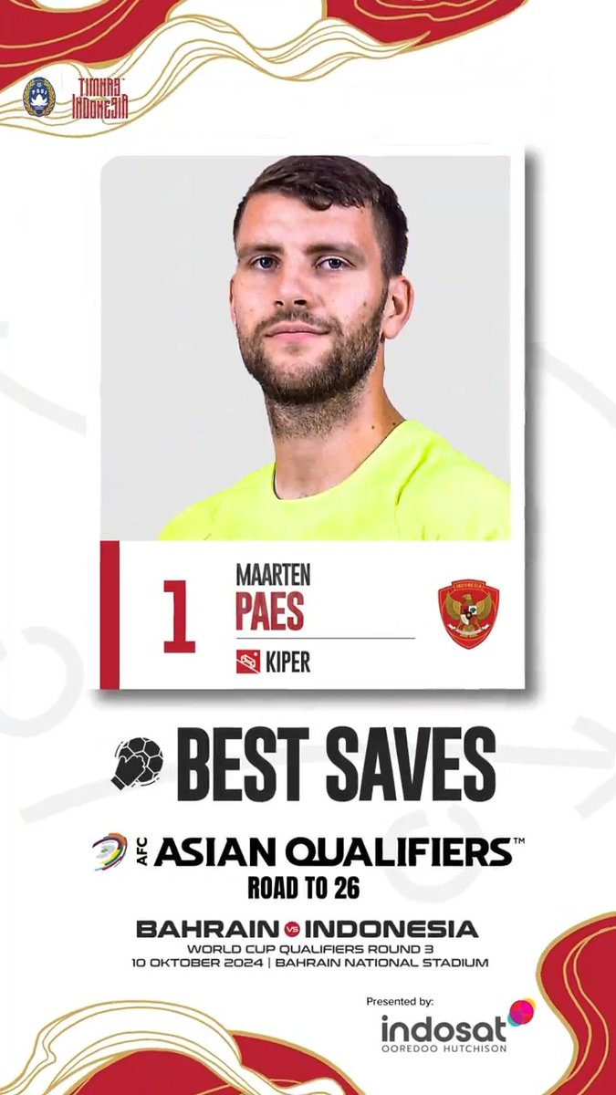 Best Saves, Maarten Paes 💫 🇧🇭 vs 🇮🇩 ⏱️ 90’ 🧤5x saves 👊 3x punches 🦵 5x clearances ‣ #KitaGaruda ‣ #GarudaMendunia