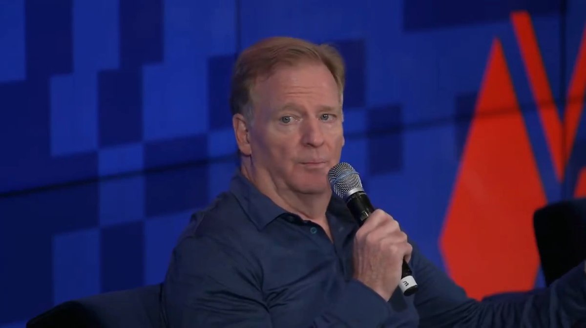 🗣️ "If we do expand our season to an 18 and 2 structure I see us going to 16 of those games being in international markets." NFL commissioner Roger Goodell in conversation with Neil Reynolds at yesterday's NFL LIVE event in London.