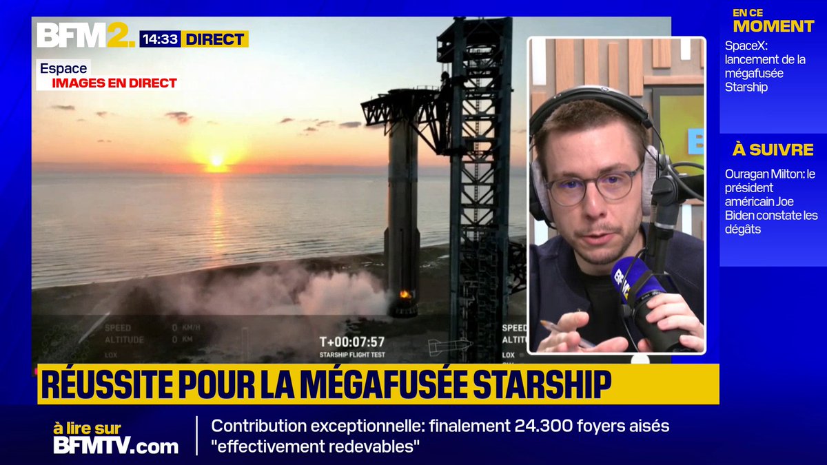 SpaceX a rattrapé avec succès le premier étage de sa mégafusée Starship après un vol
