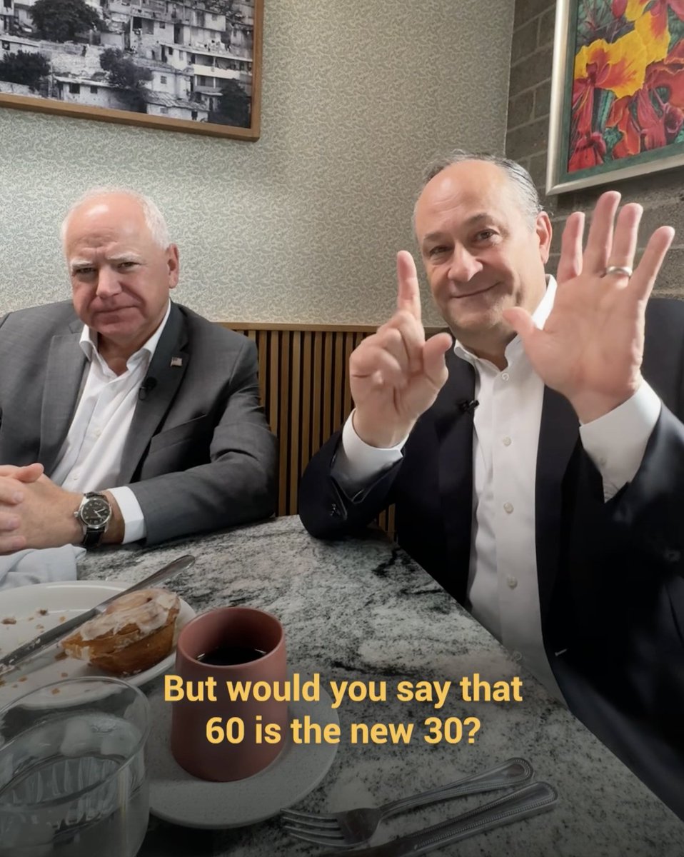 You heard it here first: 60 is the new 30. 😎 Tim Walz