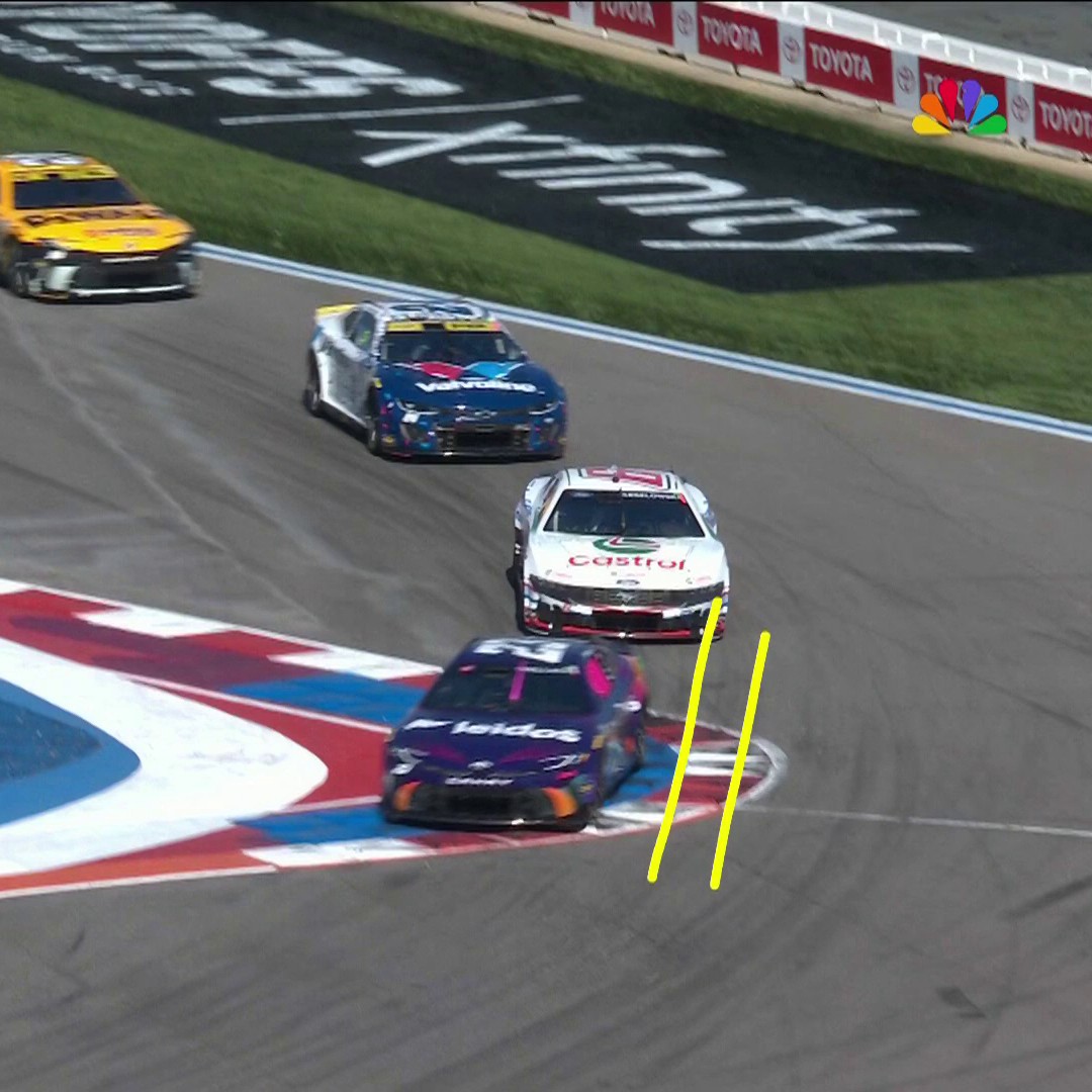 Bubba Wallace was penalized for cutting the course. Steve Letarte explains the rule. #NASCAR