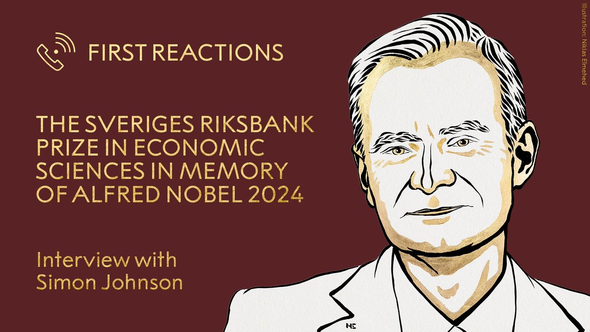 “True, genuine, inclusive democracy matters, very clearly.” Simon Johnson, economic sciences laureate 2024, was awarded the prize this morning for his work understanding why some countries are richer than others. Listen to our exclusive interview with him, moments after he found out about the prize from congratulatory messages piling-up on his phone. #NobelPrize