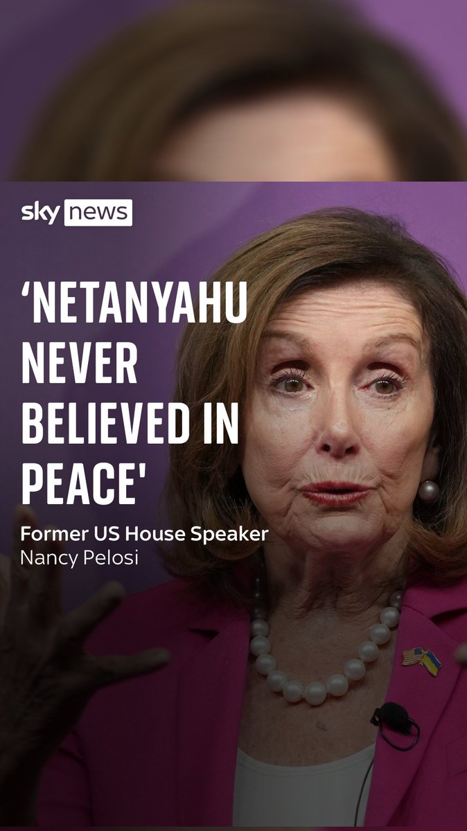 Former US House Speaker Nancy Pelosi has said that Benjamin Netanyahu has 'never believed in peace or a two-state solution'.