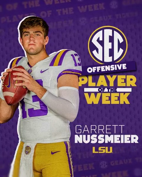 🏈 SEC Offensive Player of the Week: WK 7 🐅 Garrett Nussmeier LSU Football x #SECFB