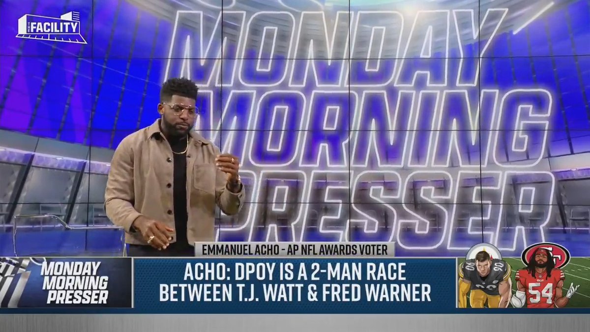 Fred Warner- only NFL player with 50 tackles + 2 int’s + 4FF’s. TJ Watt- only player with 4.5 sacks + 3FF’s We’re witnessing EXCELLENCE from two legends. But I’m stressed. 😰 🔥