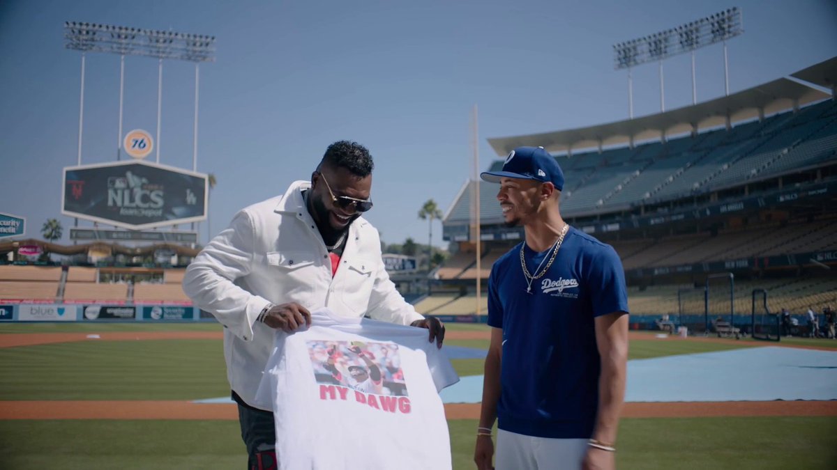"I finally got a hit. Whenever you get that one hit, the confidence comes" David Ortiz and Mookie Betts reunite and talk about Mookie's turnaround, what he learned from Papi, and the Dodgers World Series expectations