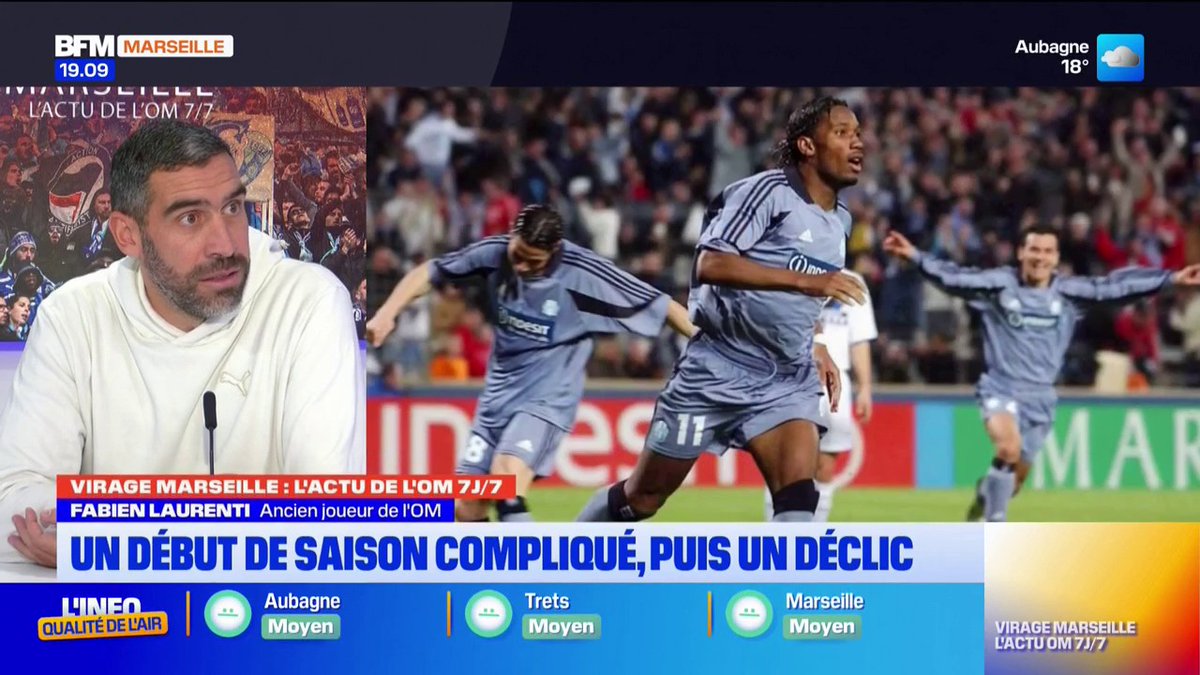 Retour sur une anecdote qui fait la légende de Didier Drogba à l’OM. On perd 1-0 contre Nice, Alain Perrin laisse les joueurs tout seul dans le vestiaire à la mi-temps. DD prend le lead et la parole devant le groupe puis plante un doublé BFM Marseille Provence