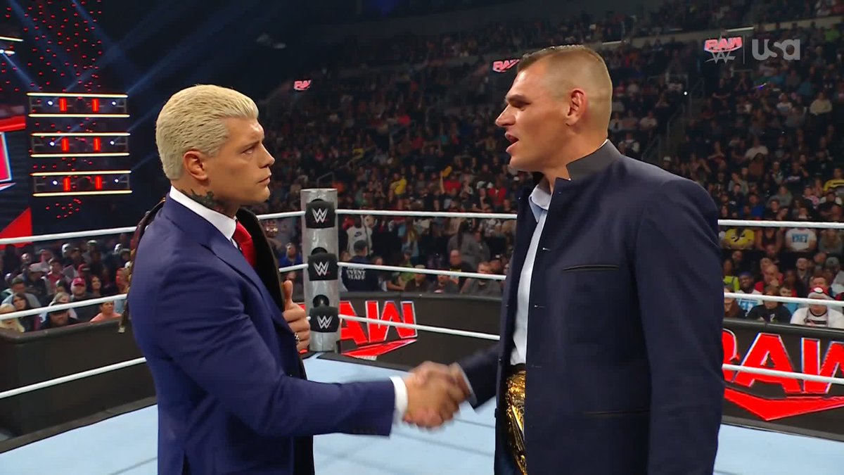 Things between Cody Rhodes and GUNTHER just got INTENSE! 😳 #WWERaw