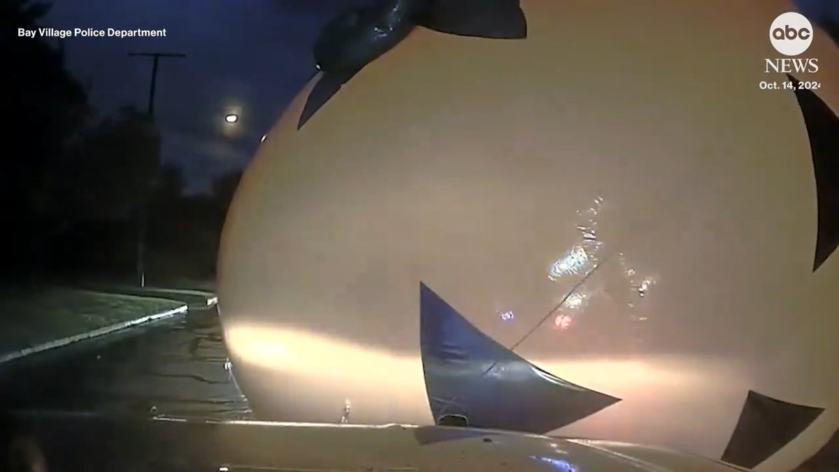 Ohio police responding to reports of a runaway pumpkin arrived to find a giant inflatable Halloween decoration blocking traffic. Authorities said "no officers (or pumpkins)" were injured. Once backup arrived, the pumpkin was reunited with its owner.