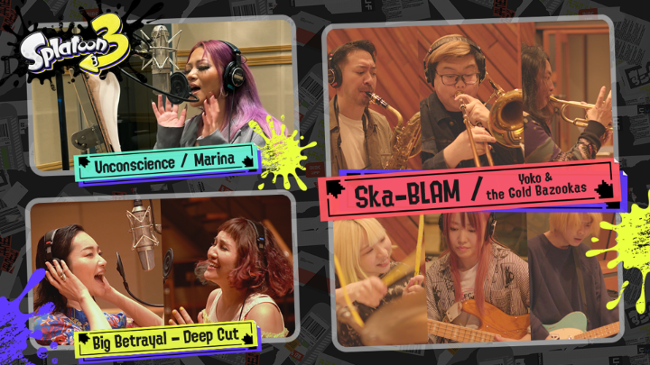 Check out these studio performances of Marina, Deep Cut, and Yoko & the Gold Bazookas from Splatoon 3!