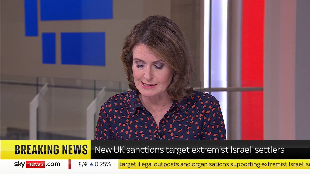 BREAKING: The UK has announced sanctions in response to continued violence by "extremist Israeli settlers" in the occupied West Bank. 📺 Sky 501, Virgin 602, Freeview 233 and YouTube