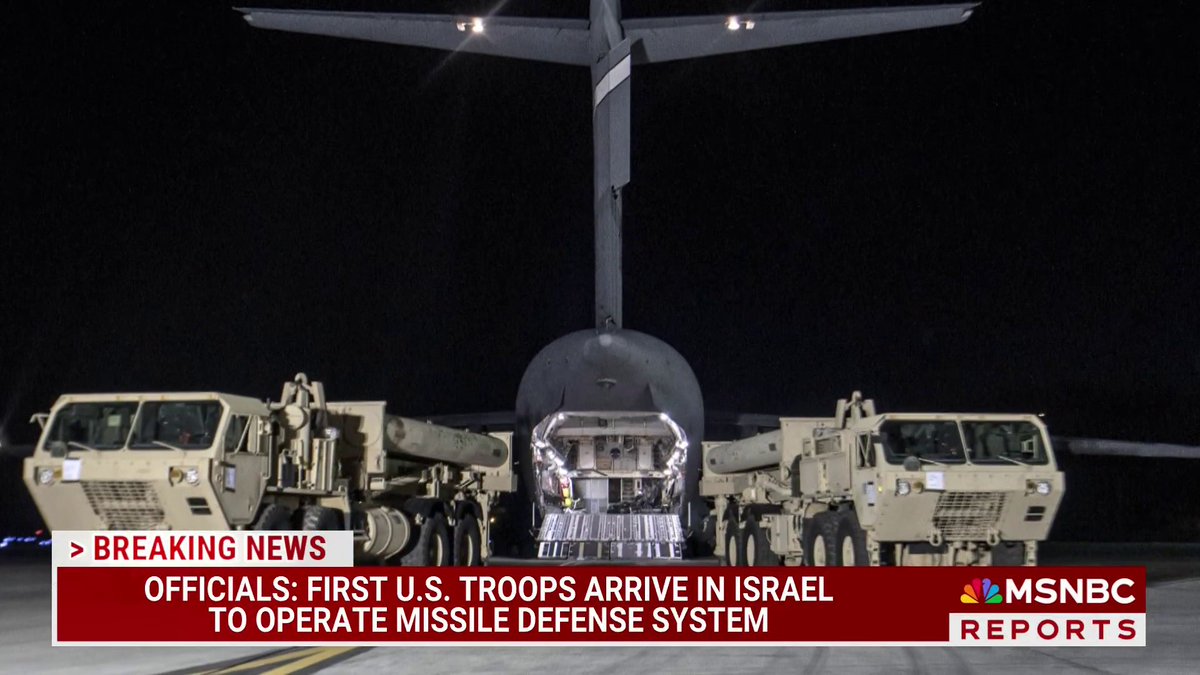 BREAKING: U.S. troops arrive in Israel to operate missile defense system.