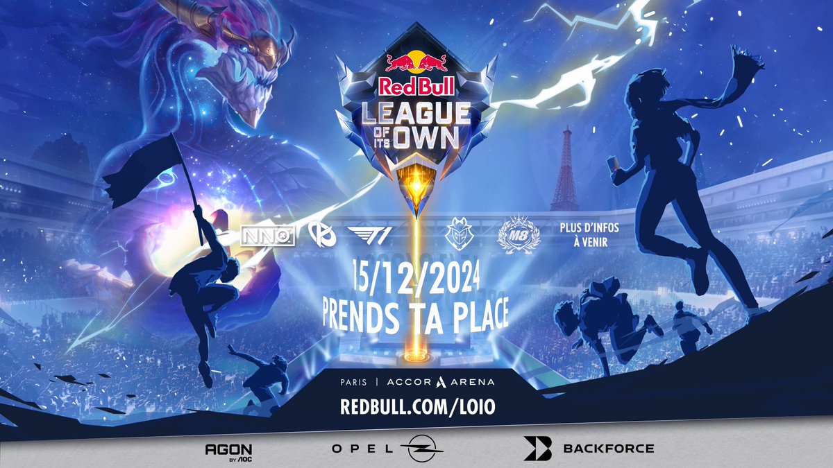 Tu ne pensais quand même pas qu'ils allaient s'arrêter là ? 👀 Gentle Mates affrontera les champions du monde en titre T1 LoL à Red Bull League of Its Own 🔥 📍 15 décembre, Accor Arena à Paris 🎟️