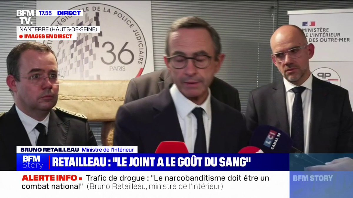 Lutte contre le trafic de drogue: "Un joint a le goût du sang", affirme Bruno Retailleau