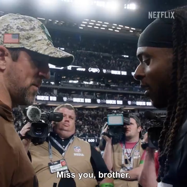 The Aaron Rodgers and Davante Adams reunion has been a long time coming. ❤️ (via Netflix)