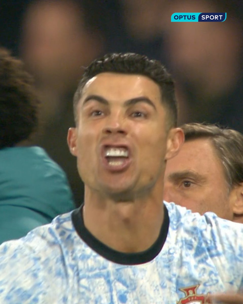 🇵🇹😬 Cristiano Ronaldo was unhappy with the referee at full-time after the match between Scotland and Portugal...