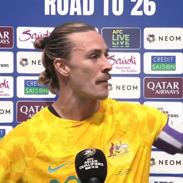 Once a fan. Now with the armband. This is what it means. 💚💛 An emotional Jackson Irvine sums up leading the #Socceroos into battle, away in Japan last night. 👊 📺 Watch full interviews from Saitama on Football Australia's YouTube channel.