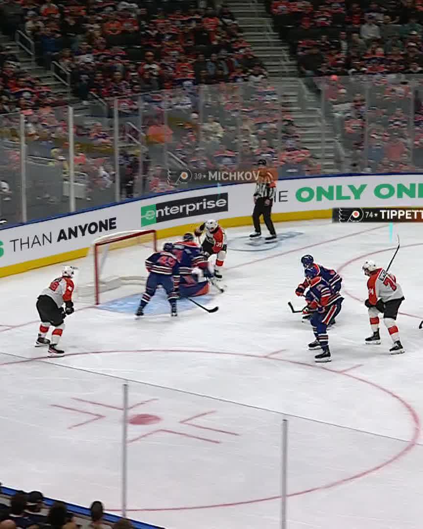 MATVEI MICHKOV'S FIRST CAREER NHL GOAL 🚨 📺 Flyers-Oilers on ESPN