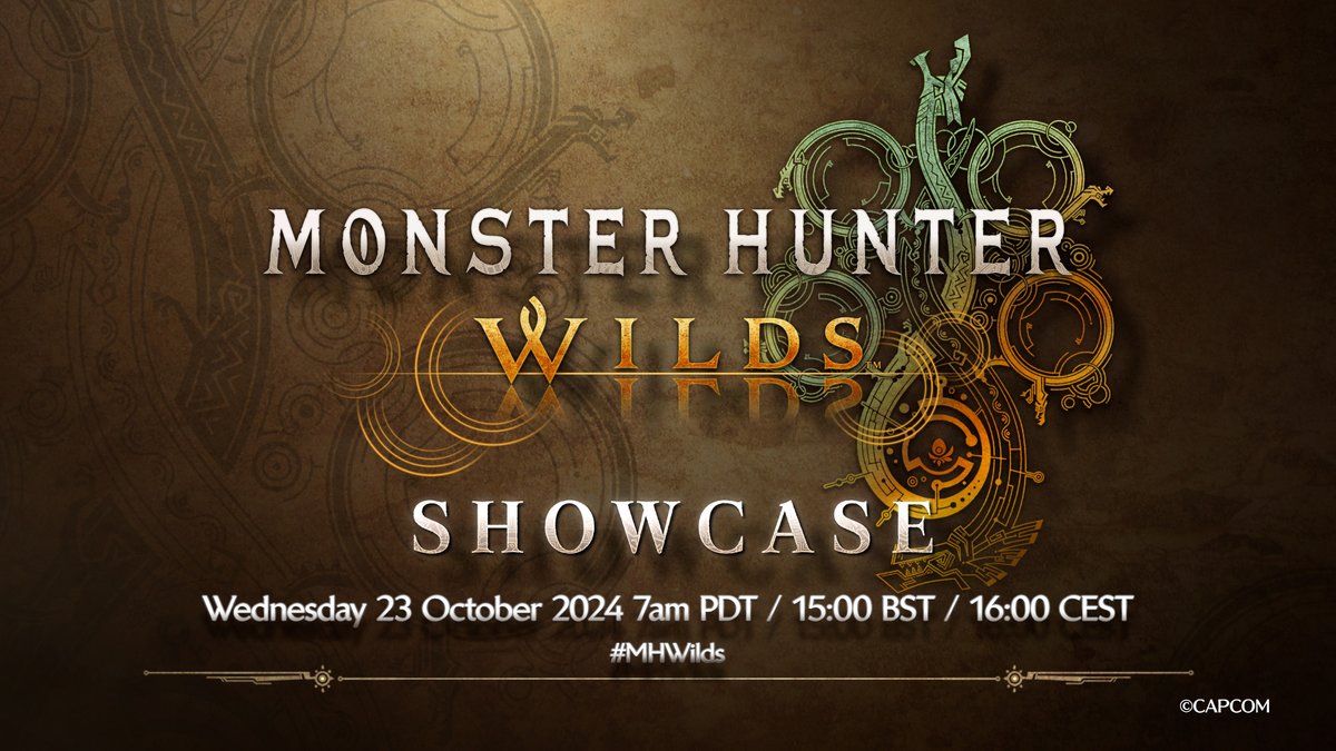 Join us on October 23rd at 07:00 PDT / 15:00 BST for a Monster Hunter Wilds Showcase stream, presented by Monster Hunter Wilds producer, Ryozo Tsujimoto! Watch 🟣