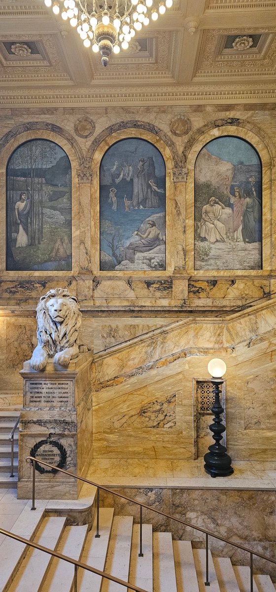 The Boston Public Library has the only mural in America by artist Pierre Puvis de Chavannes, the most notable European muralist of the 19th century, who was 72 years old when he painted the library panels in Paris and shipped them to Boston for installation in 1895-96.