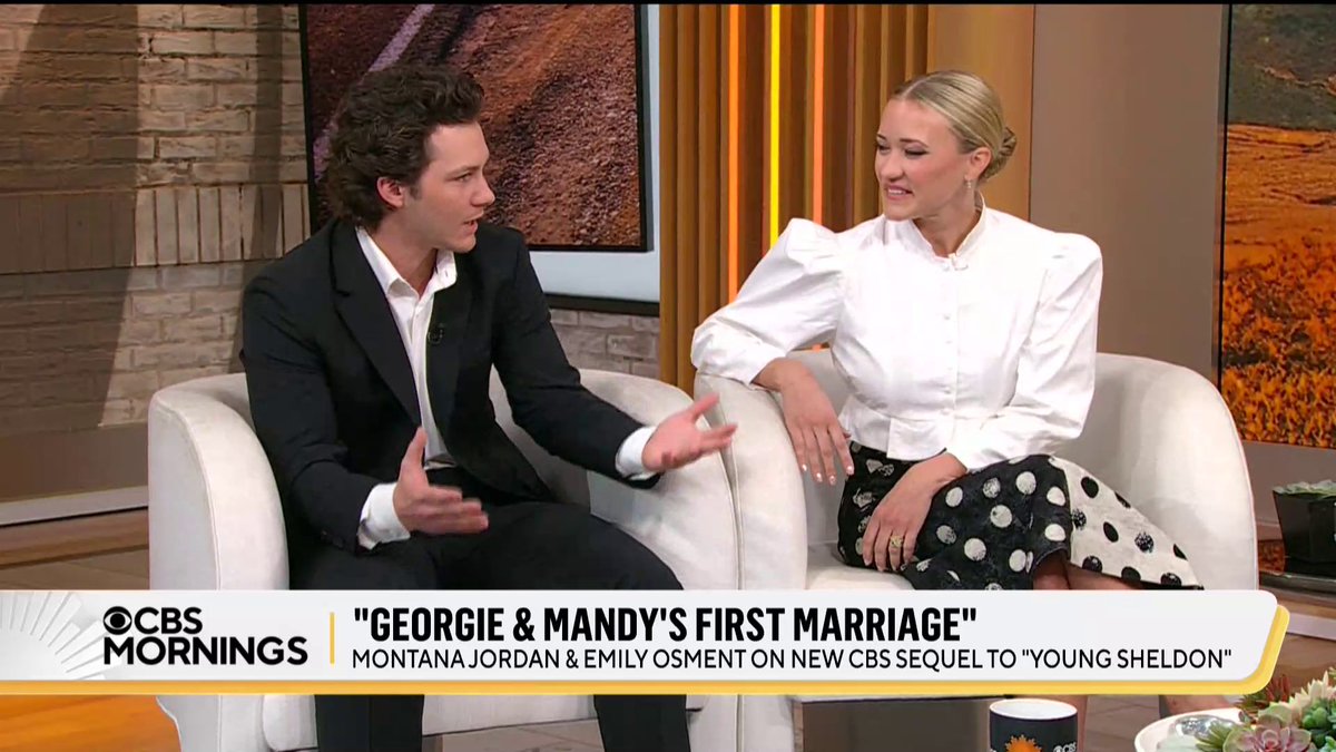 Montana Jordan and Emily Osment are bringing their #YoungSheldon characters to a new show: “Georgie &amp; Mandy’s First Marriage.” The actors share about the opening dance sequence and filming in front of a live studio audience: “We get to put on a play every Tuesday night.”