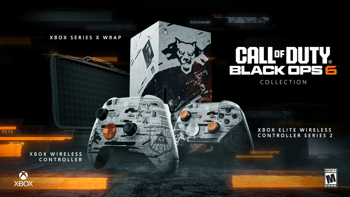 Incoming classified message ▶️ Introducing the Call of Duty: Black Ops 6 Xbox Series X Wrap and controllers. Get yours today: