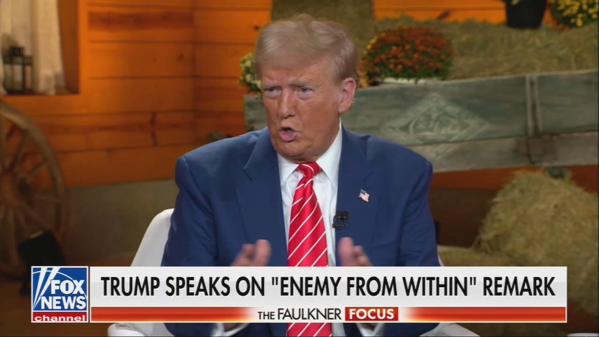 Fox host: Kamala Harris is saying you sound unhinged and want unchecked power because you called Americans who don’t support you ‘enemies’ and called to deploy the military against them Trump: I thought it was a nice presentation. They’re sick. They are dangerous for our country. They’re so sick and so evil... Fox host: Oh my goodness