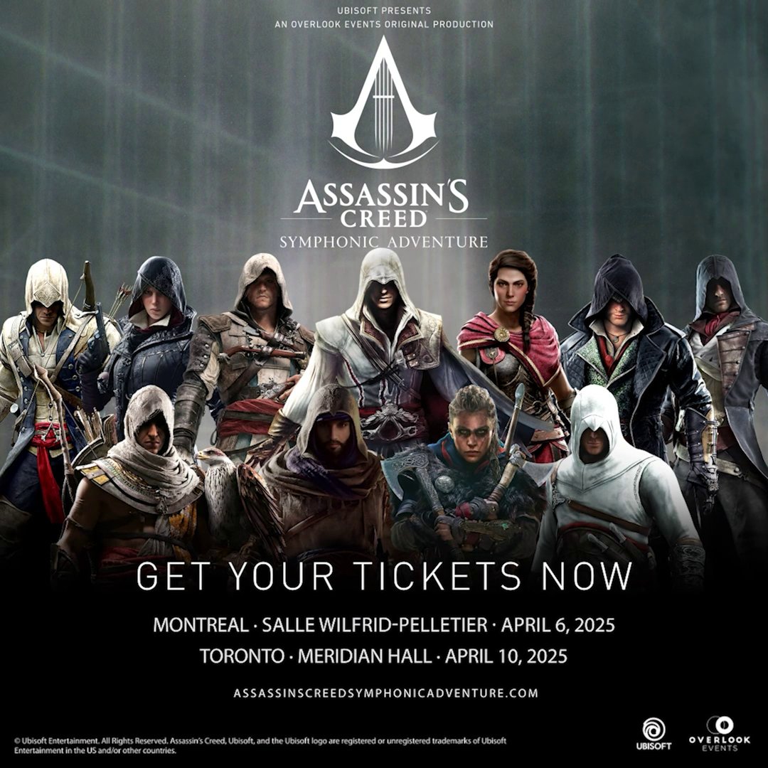 Relive Assassin’s Creed like never before as the Assassin’s Creed Symphonic Adventure is coming to Canada! 🦅 Join us at Montreal @place_des_arts April 6th & Toronto Meridian Hall April 10th 📅 🎫