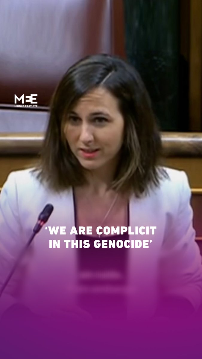 Ione Belarra, the leader of Spain’s Podemos party, criticised Prime Minister Pedro Sanchez on Wednesday for failing to implement an effective arms embargo against Israel, saying: “We are being complicit as a country in this genocide.”