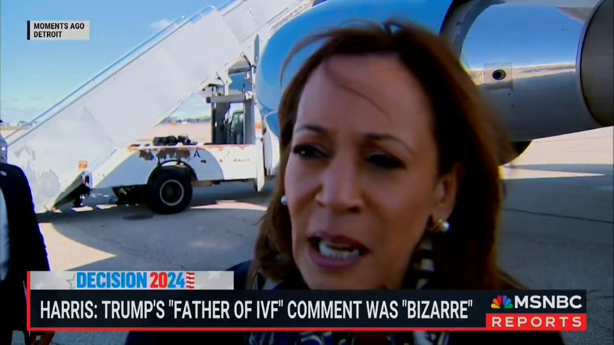 Vice President Harris: It was quite bizarre that Trump called himself the 'father of IVF.' He needs to take responsibility for the fact that 1 in 3 women in America live under a Trump Abortion Ban