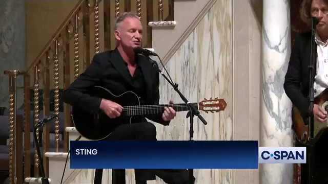 Sting (@OfficialSting) performs at at Ethel Kennedy Memorial Service.