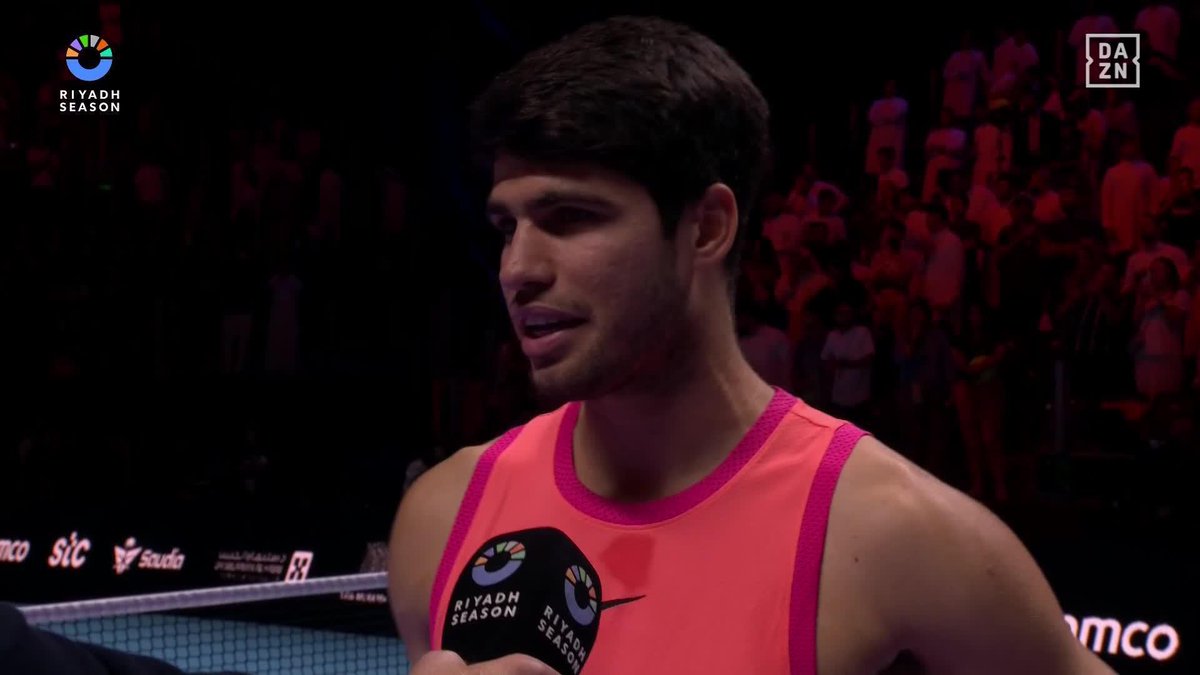 🗣️ “Nací viéndolo jugar. Es una de las razones por las que empecé a ser tenista profesional y fue duro cuando anunció que se retiraba” Carlos Alcaraz y su precioso mensaje a Rafa Nadal 🥹 #6KingsSlam #RiyadhSeason