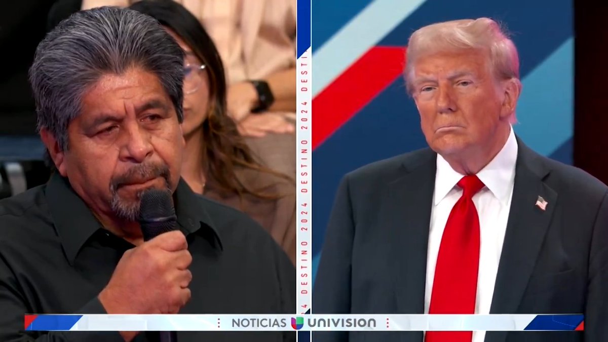 📌 A Latino farmer asks Donald Trump who will do the hard jobs if he deports undocumented immigrants. This is what Trump said at the Univision town hall #LosLatinosPreguntan. Watch today at 10 PM ET/9C/7PAC on @univision, @ViX, and our digital platforms.