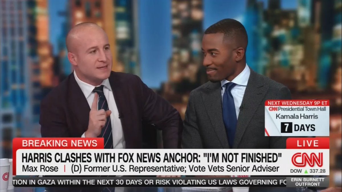 .Max Rose: Kamala Harris’ interview on Fox News was a home run. She showed that she will go anywhere at any time and show the courage necessary to speak to every American because that's what a real president does