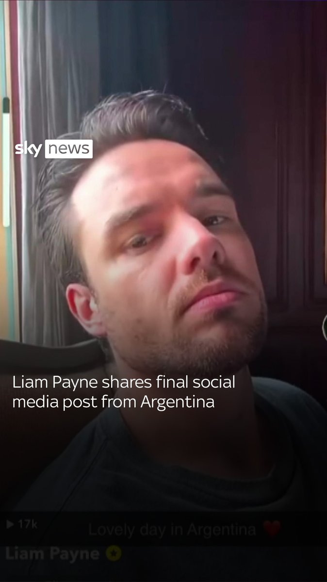 Liam Payne had posted on Snapchat in the hours before his death, sharing photos of himself with his partner Kate Cassidy as well as videos in which he said it was a "lovely day here in Argentina". Full story: