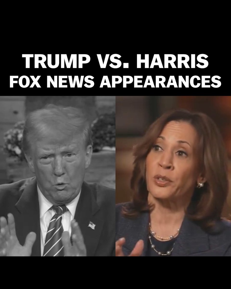 Trump on Fox today vs. Kamala Harris on Fox today