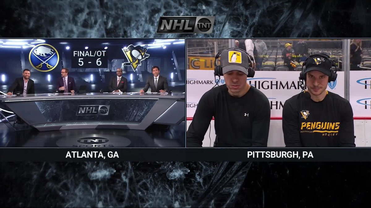 Sid and Geno stopped by after their milestone nights to talk with Biz and the boys 🐧