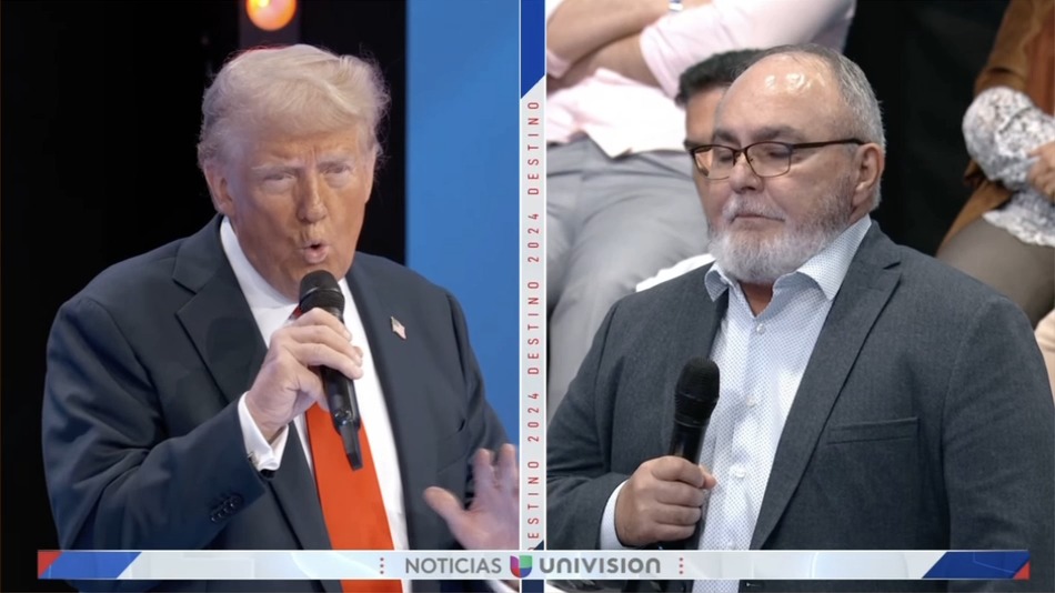 Q: Given the amount of the mounting evidence of climate change, do you still believe it's a hoax? Trump: I get awards environmental awards for the way I build it for the water, the way I use the water, the sand, the mixing of the sand and the water, I mean, many different, but I've had many awards over the years for environmental, the way I've built because you know about building, that's what you do. It's very important to me… The real global warming that we have to worry about is nuclear. The water is coming up an eighth of an inch over 300 years, the ocean is gonna rise and, you know, nobody knows if that's true or not, but they're worried about the ocean rising an eighth of an inch or a quarter of an inch in 300 years