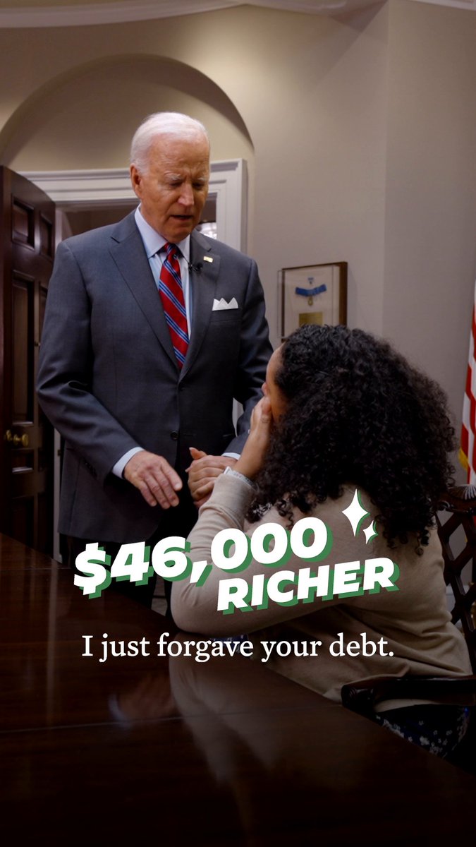 Because my Administration fixed the Public Service Loan Forgiveness program, Kelly – and over 1 million Americans – have the breathing room they deserve.